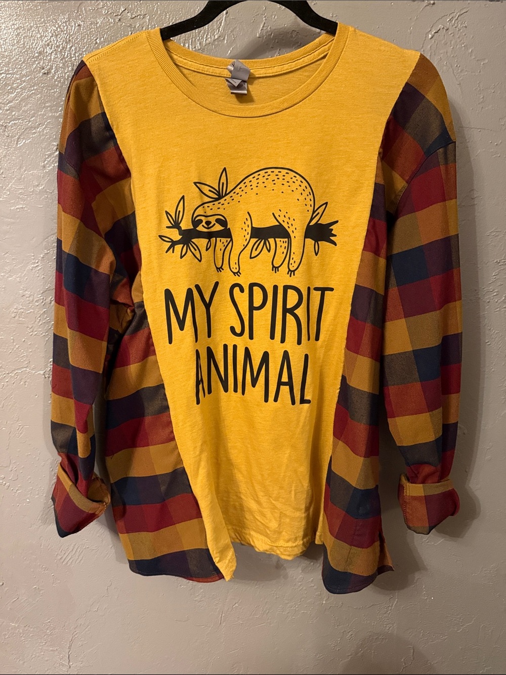 Custom graphic 'My Spirit Animal' t-shirt flannel